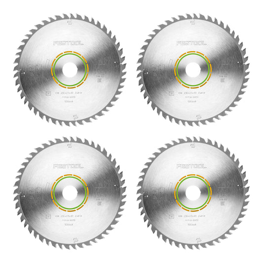 Festool HW 230x2,5x30 Lame de scie circulaire W48 WOOD FINE CUT 4 pièces (4x 500648) 230 x 2,5 x 30 mm 48 dents pour bois massif, panneaux revêtus et plaqués