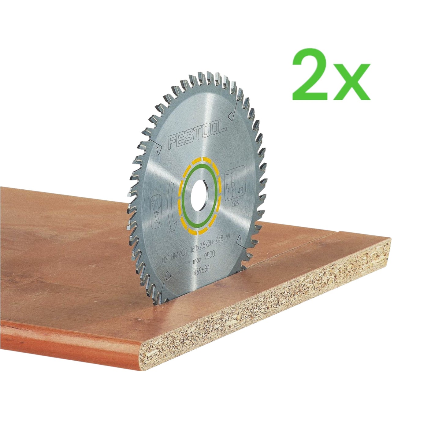 Festool HW 190x2,8x30 Lame de scie circulaire W48 WOOD FINE CUT 2 pièces (2x 486297) 190 x 2,8 x 30 mm 48 dents pour bois massif, panneaux revêtus et plaqués