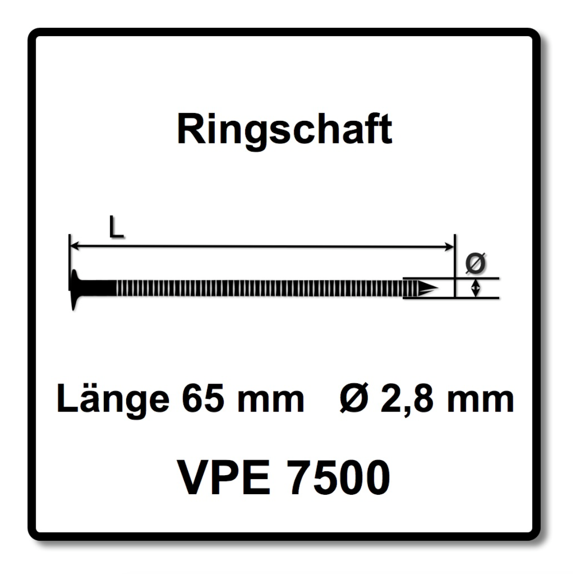 Bostitch N89C-2K-E Coilnagler N89C ST Druckluftnagler 90mm max im Transportkoffer + 7500 St. Bostitch Coilnägel Ringschaft Blank 2,80 x 65 mm - Toolbrothers