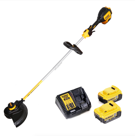 Dewalt DCM 561 PBS 18 V Brushless Li-Ion Akku Rasentrimmer mit geteilter Welle + 2x DCB 182 18V - 4 Ah Li-Ion Akku + DCB 113 Ladegerät - Toolbrothers