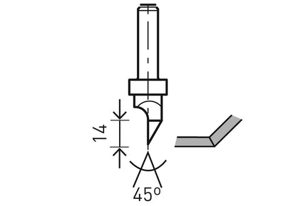 Coupe-plaques de plâtre Festool HW S8 D12,5/45° (491000) pour OF 900, OF 1000, OF 1010, OF 1010 R