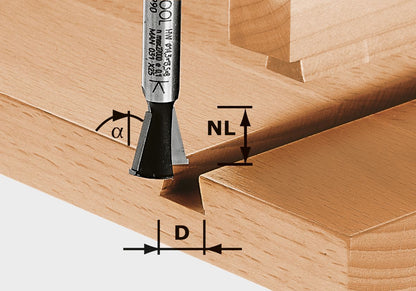 Fraise/fraise à dents Festool HW S8 D14,3/13,5/15° (490990) pour OF 900, OF 1000, OF 1010, OF 1010 R, OF 1400