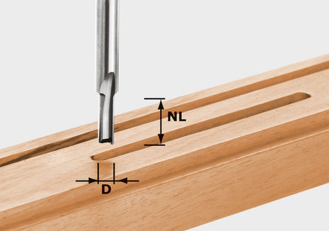 Fraise à rainurer Festool HW S8 D4/10 (490953) pour OF 900, OF 1000, OF 1010, OF 1010 R, OF 1400, OF 2000, OF 2200