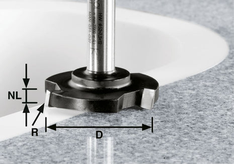 Fraise à surfacer Festool HW D 52/R1ss S12 (492701) pour OF 1400, OF 2000, OF 2200