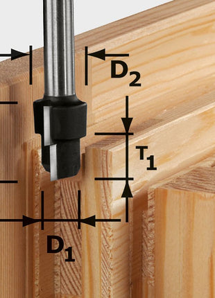 Fraise étagée Festool HW D16.3/12.3/9.3 S12 (492713) pour OF 1400, OF 2000, OF 2200