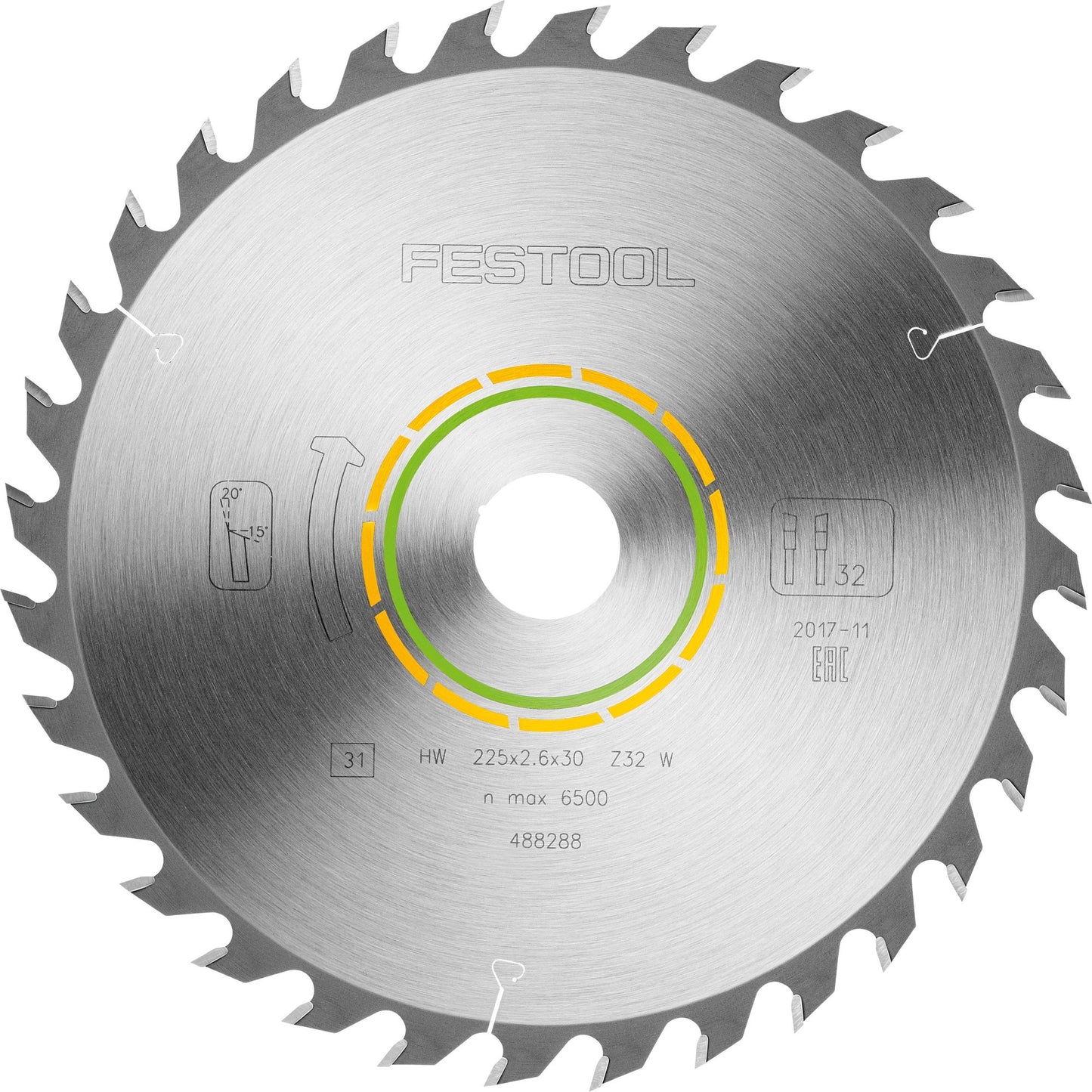 Lame de scie circulaire Festool HW 225x2,6x30 W32 WOOD UNIVERSAL (488288) pour CS 70