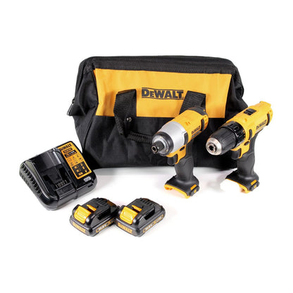 DeWalt DCK 211 C2 10,8 V Akku Kombopack in Tragetasche mit DCD 710 Bohrschrauber und DCF 815 Schlagschrauber + 2x 1,3 Ah Akku + Ladegerät - Toolbrothers