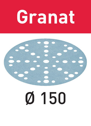 Disco abrasivo Festool STF D150/48 P1000 GR/50 granate (575175) para RO 150, ES 150, ETS 150, ETS EC 150, LEX 150, WTS 150, HSK-D 150