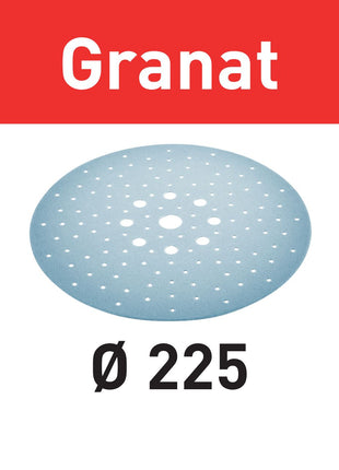 Festool STF D225/128 P180 GR/5 disque abrasif grenat (205667) pour ponceuses à col long PLANEX LHS 2 225 EQ(I), PLANEX 225 EQ, PLANEX LHS-E 225 easy, PLANEX LHS 2-M 225 EQ