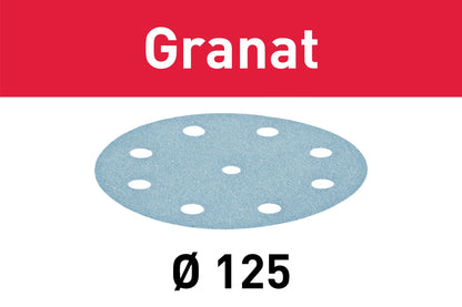 Festool STF D125/8 P400 GR/100 disque abrasif grenat (497177) pour RO 125, ES 125, ETS 125, ETSC 125, ES-ETS 125, ES-ETSC 125, ETS EC 125, LEX 125