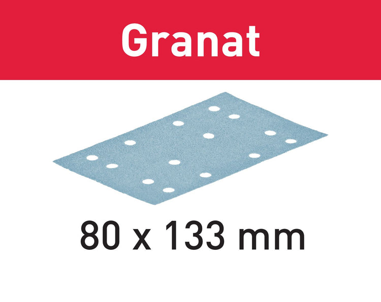 Festool STF 80x133 P80 GR/10 bandes abrasives grenat (497128) pour RTS 400, RTSC 400, RS 400, RS 4, LS 130, HSK-A 80x130, HSK 80x133