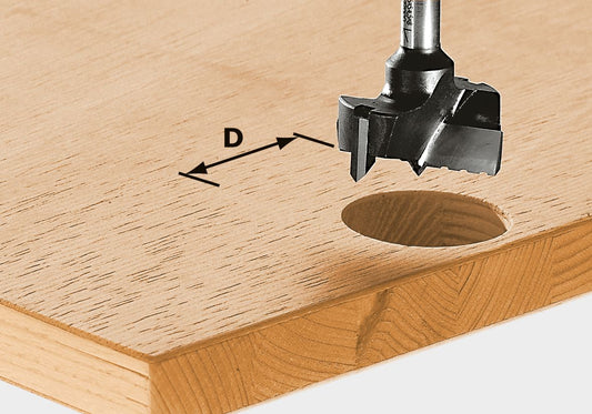 Foret à raccord Festool HW S8 D15 (491070) pour OF 900, OF 1000, OF 1010, OF 1010 R, OF 1400, OF 2000, OF 2200