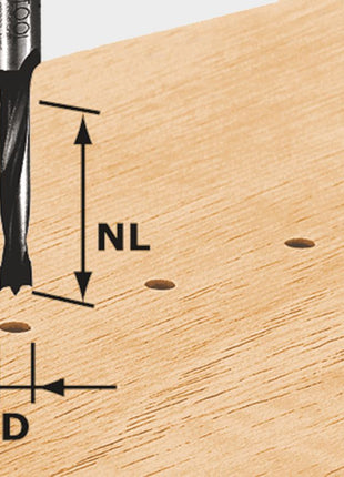 Foret à cheville Festool HW S8 D5/30 Z (491066) pour OF 900, OF 1000, OF 1010, OF 1010 R, OF 1400