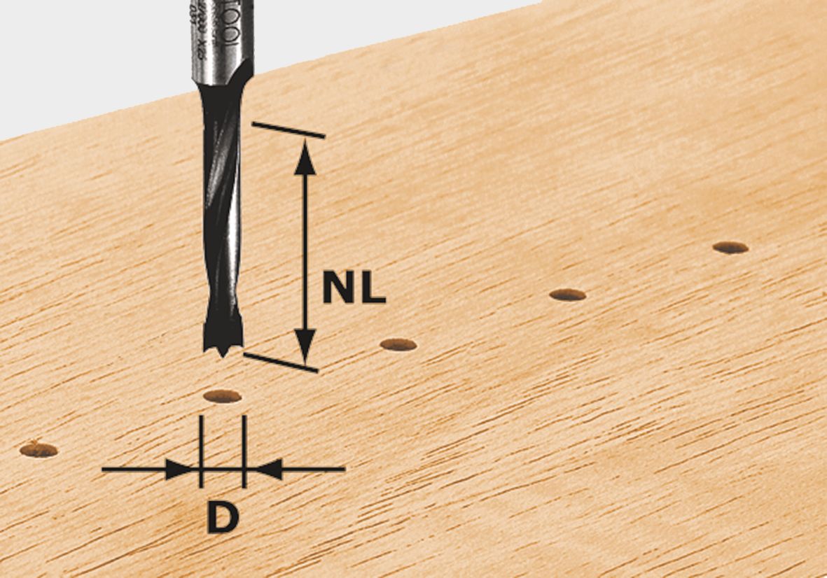 Foret à cheville Festool HW S8 D5/30 Z (491066) pour OF 900, OF 1000, OF 1010, OF 1010 R, OF 1400