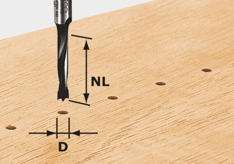 Foret à cheville Festool HW S8 D5/30 Z (491066) pour OF 900, OF 1000, OF 1010, OF 1010 R, OF 1400