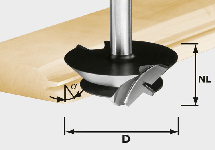 Fraise à coller les onglets Festool HW D 64/27 S12 (492709) pour OF 1400, OF 2000, OF 2200