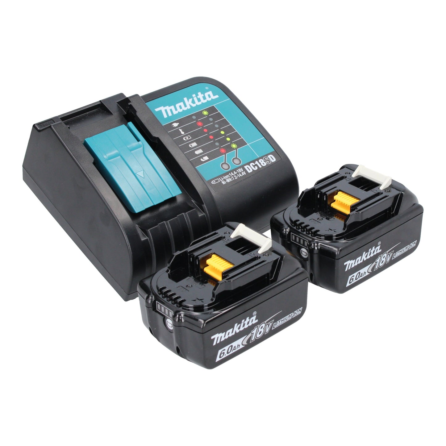 Makita DML 812 SG projecteur à main sur batterie 18 V 1250 lm LED vert olive édition spéciale aventure en plein air + 2x batteries 6,0 Ah + chargeur