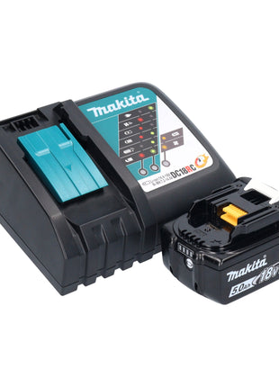 Makita DBO 380 RT1 ponceuse orbitale sur batterie 18 V 93 x 185 mm sans balais + 1x batterie 5,0 Ah + chargeur