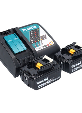 Makita DBO 380 RG ponceuse orbitale sur batterie 18 V 93 x 185 mm sans balais + 2x batteries 6,0 Ah + chargeur