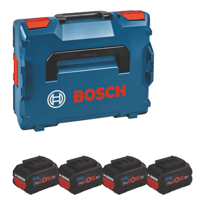 Bosch 4x ProCORE18V 5,5Ah Kit professionnel 18 V 4x batterie 5,5 Ah Li-Ion + L-Boxx (1600A02A2U)