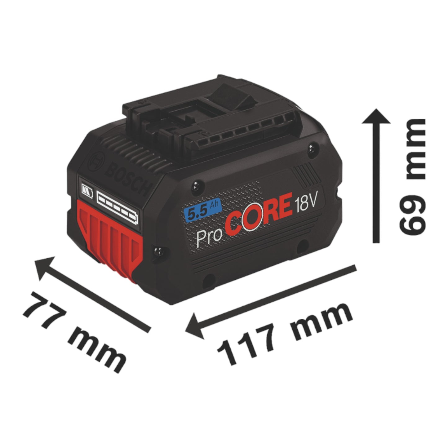 Bosch 4x ProCORE18V 5,5Ah Kit professionnel 18 V 4x batterie 5,5 Ah Li-Ion + L-Boxx (1600A02A2U)