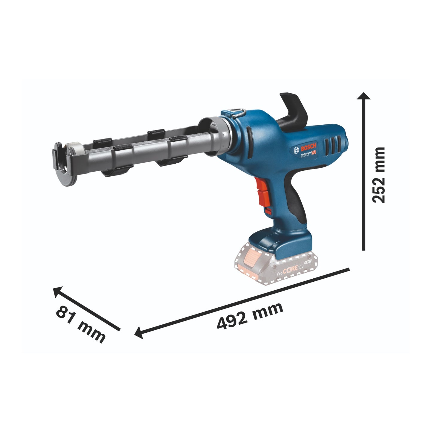 Presse à cartouches à batterie Bosch GCG 18V-310 Professional 18 V 310 ml 3,5 kN Solo (06019C4100) - sans batterie, sans chargeur