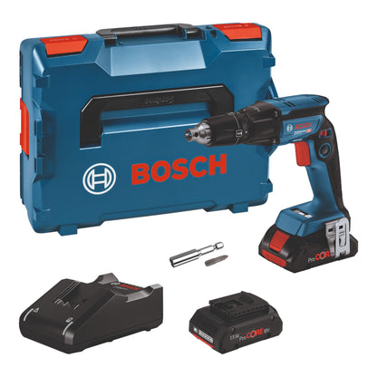 Bosch GTB 18V-45 Professional Akku Trockenbauschrauber 18 V 6 Nm Brushless ( 06019K7002 ) + 2x ProCORE Akku 4,0 Ah + Ladegerät + L-Boxx