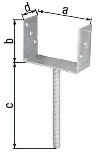 GAH Support de poteau en U ETA-10/0210 81x100x200x60mm (3000200703)