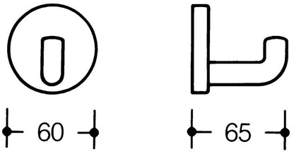 HEWI Einzelhaken 477.90.045 einfach Ausladung 65 mm ( 3000206813 )