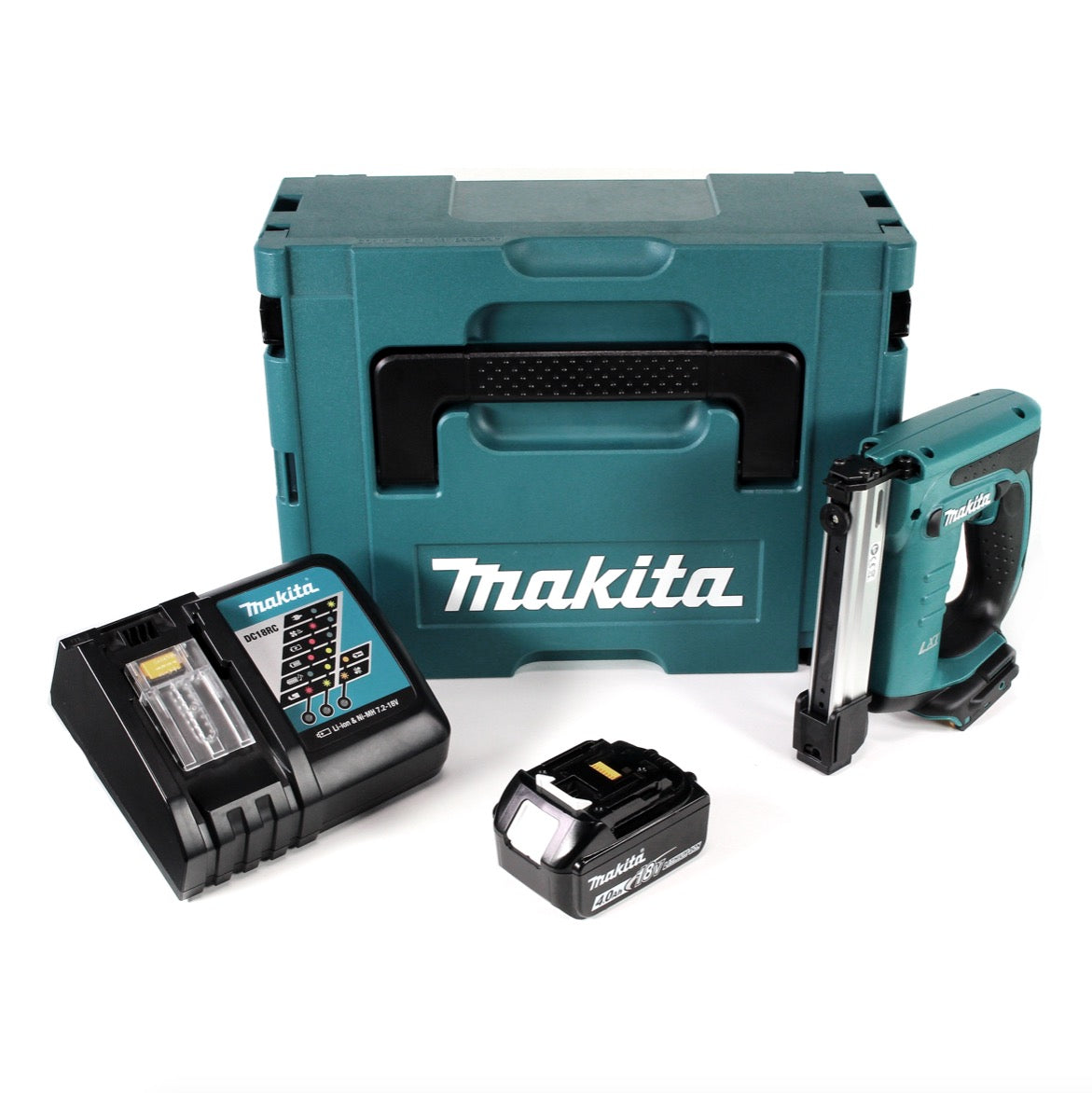 Makita DST 221 RM1J 18 V Li-ion Akku Tacker im Makpac + 1x BL 1840 B 4,0 Ah Li-Ion Akku + DC 18 RC Ladegerät - Toolbrothers