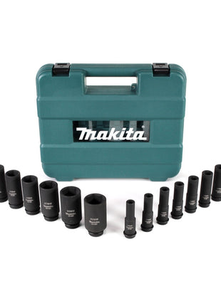 Makita Steckschlüssel Satz 10 - 32 mm 1/2" 14 tlg. + Koffer ( B-52308 ) für Schlagschrauber - Toolbrothers