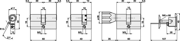 ABUS Profildoppelzylinder EC660NP 30/55 mm ( 3000280132 )