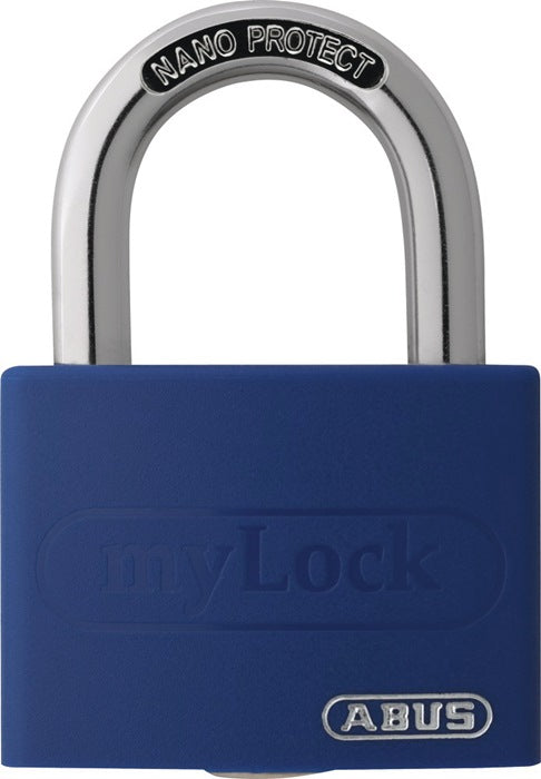 Cadenas à cylindre ABUS T65AL/40 bleu lisse. Corps de serrure largeur 43 mm (3000280252).