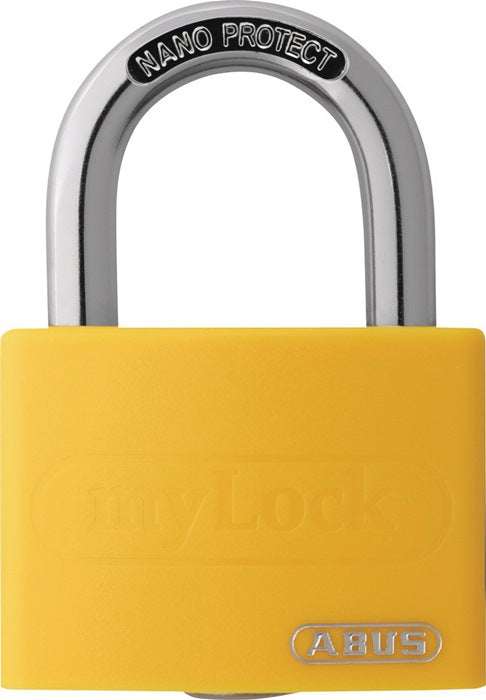 Cadenas à cylindre ABUS T65AL/40 jaune lisse. Largeur du corps de serrure 43 mm (3000280254).