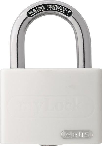 Cadenas à cylindre ABUS T65AL/40 blanc lisse. Corps de serrure largeur 43 mm (3000280262)