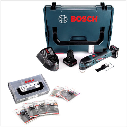 Bosch GOP 12V-28 Professional Akku Multi Cutter 12 V Brushless + 2x Akku 6,0Ah + Ladegerät + Starlock Tauchsägeblatt + OMT Zubehörset Trockenbau 7-tlg + L-Boxx - Toolbrothers