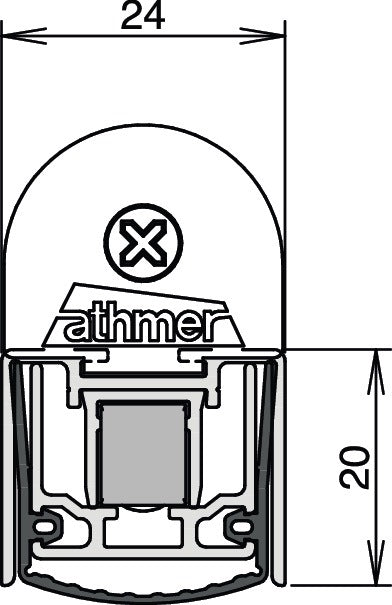 ATHMER joint de porte Stadi L-24/20 WS 1 côté longueur 900 mm (3327023019)