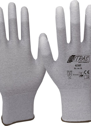 Gants NITRAS taille 8 gris/blanc (4000371798)