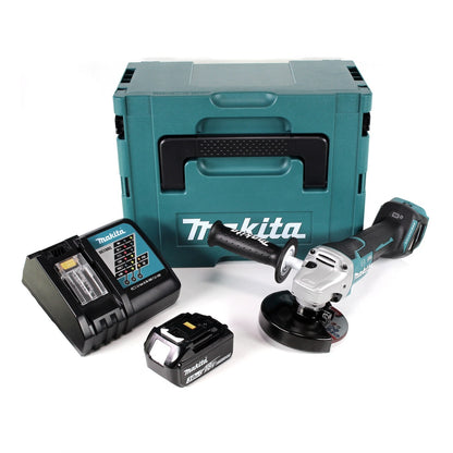 Makita DGA 517 RF1J Akku Winkelschleifer 18 V 125 mm Brushless + 1x Akku 3,0 Ah + Ladegerät + Makpac - Toolbrothers