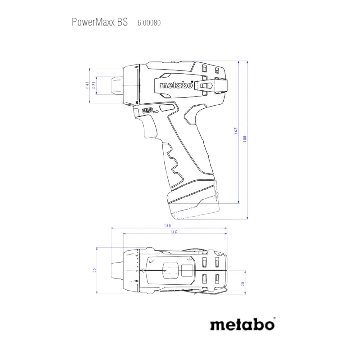 Metabo PowerMaxx BS Basic perceuse-visseuse sans fil 12 V 34 Nm (600984500) + 2x batteries 2,0 Ah + chargeur + coffret