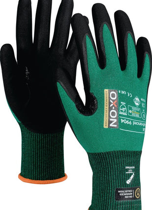 Gants de protection contre les coupures OX-ON Cut Advanced 9904 taille 8 noir/vert (4000391372)