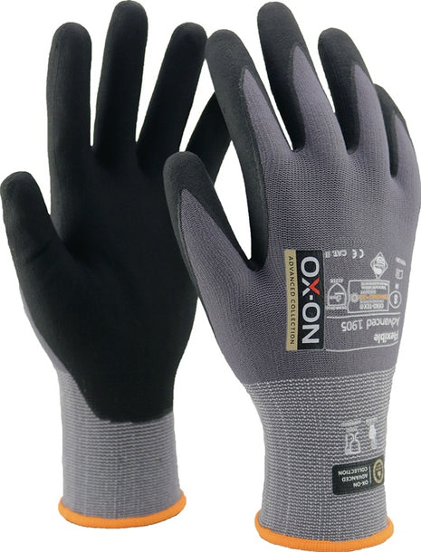 Gants OX-ON Flexible Advanced 1905 taille 6 noir/gris clair (4000391384)