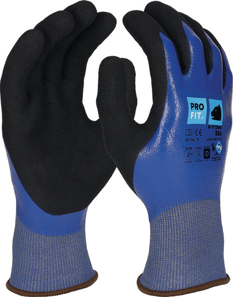 Guantes de protección contra cortes PRO FIT Ultra DRY CUT D talla 9 azul/negro (4000391425)