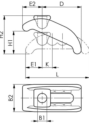 Griffe de serrage AMF n° 6313K taille 13 pour rainure en T 12 + 14 mm (4000603000)