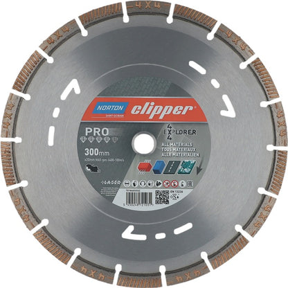 Disque à tronçonner diamanté NORTON CLIPPER 4 x 4 Explorer Ø 300 mm alésage 20 mm (4000818802)