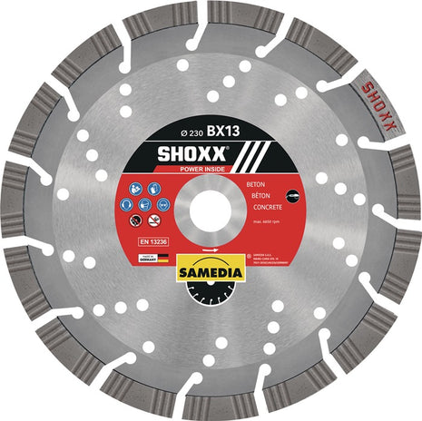 Disque à tronçonner diamanté SAMEDIA SHOXX BX13 Ø 180 mm alésage 22,23 mm (4000844260)