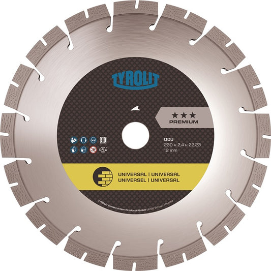 Disque à tronçonner diamanté TYROLIT DCU Premium Ø 115 mm alésage 22,23 mm (4000845007)