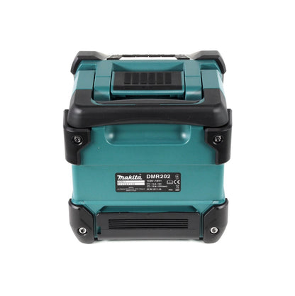 Makita DMR 202 RM1 Baustellen Lautsprecher 18V - für Akku- und Netzbetrieb, mit Bluetooth-Funktion, AUX-Anschluss, USB-Port, LCD Display + 1x 4,0 Ah Akku + Ladegerät - Toolbrothers