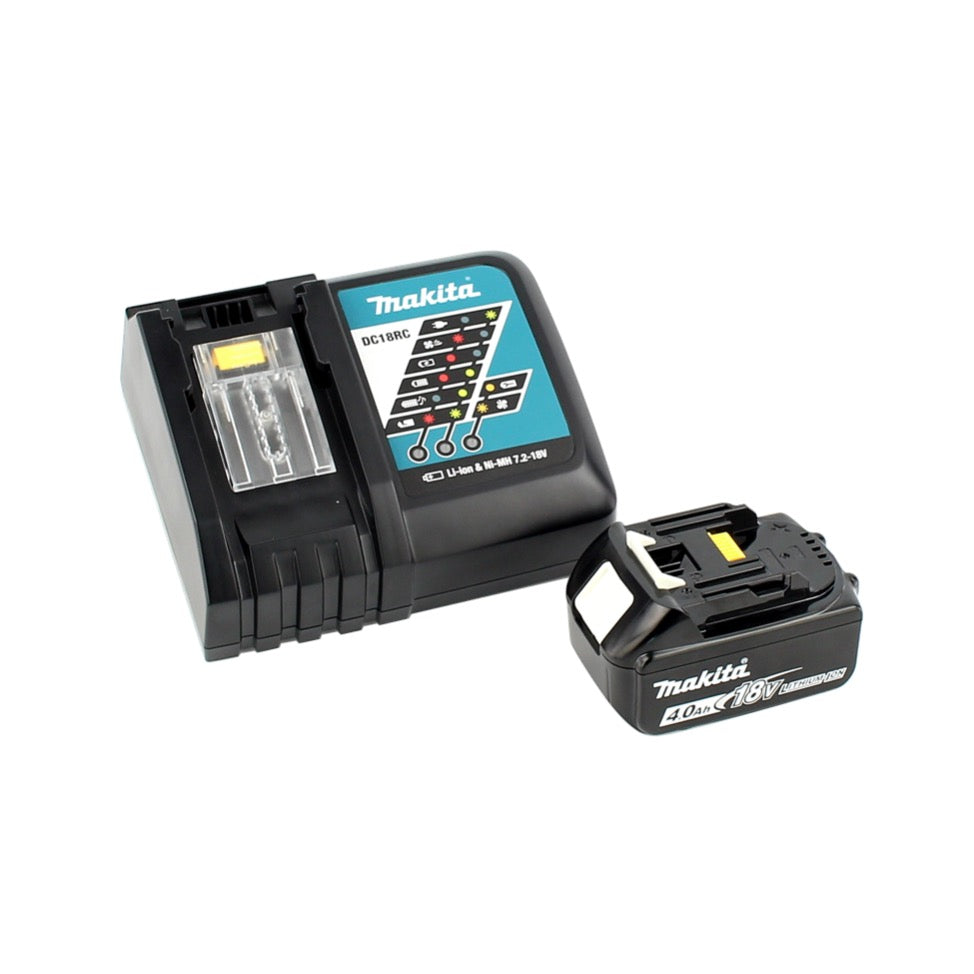 Makita DMR 202 RM1 Baustellen Lautsprecher 18V - für Akku- und Netzbetrieb, mit Bluetooth-Funktion, AUX-Anschluss, USB-Port, LCD Display + 1x 4,0 Ah Akku + Ladegerät - Toolbrothers