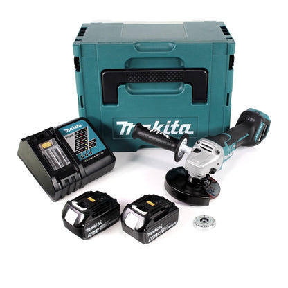 Makita DGA 517 RTJ Akku Winkelschleifer 18 V 125 mm Brushless + 2x Akku 5,0 Ah + Ladegerät + EZYNUT + Makpac - Toolbrothers